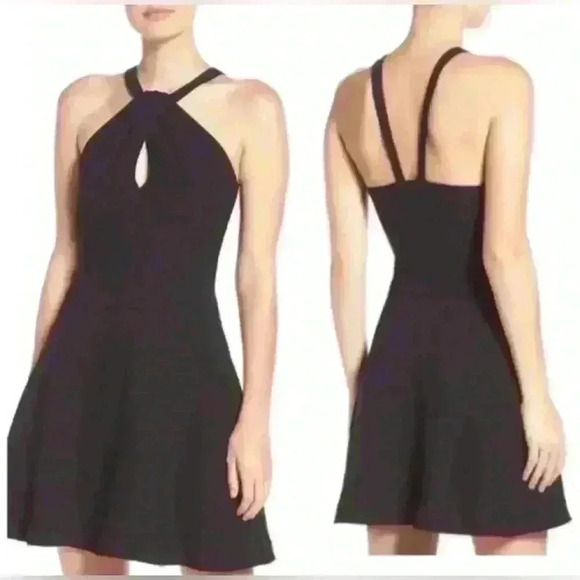 Revolve Likely Clinton Black skater black Cocktail Dress sz 4 - Picture 1 of 10